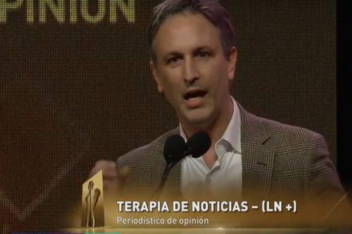Diego Sehinkman, conductor de Terapia de noticias, fue uno de los ganadores de la noche.