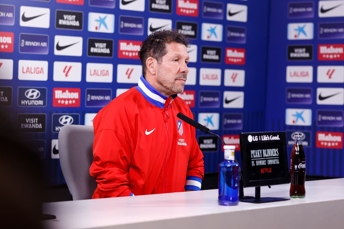 Diego Simeone durante la conferencia de prensa con Atlético de Madrid