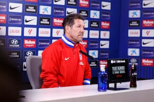 Diego Simeone durante la conferencia de prensa con Atlético de Madrid