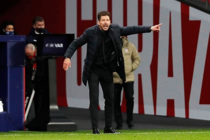 Diego Simeone en su partido 500 con el Atlético Madrid.