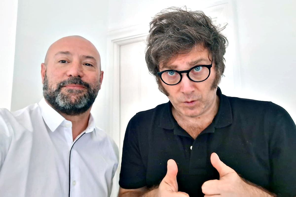 Diego Spagnuolo, director ejecutivo de la Agencia Nacional de Discapacidad, junto al presidente Javier Milei