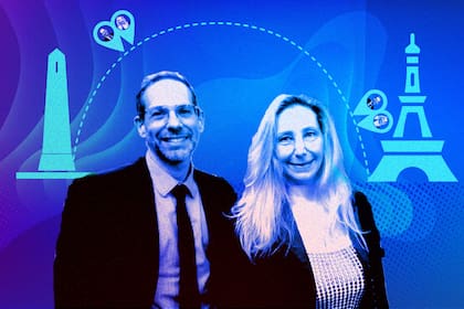 Diego Sucalesca y Karina Milei, de la avenida Corrientes a Champs Élysées