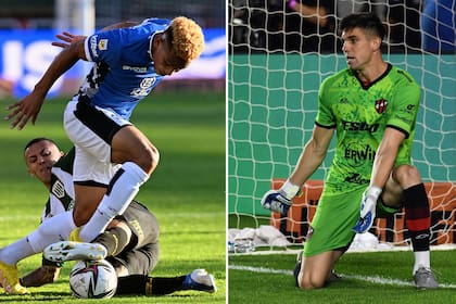 Diego Valoyes, delantero desequilibrante de Talleres, y Facundo Altamirano, el arquero de Patronato que fue figura en las definiciones por penales ante River y Boca por la Copa Argentina.