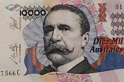 Diez mil australes, un billete de 1985