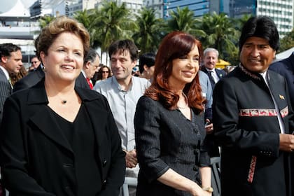 Dilma Rousseff, Cristina Fernández de Kirchner y Evo Morales