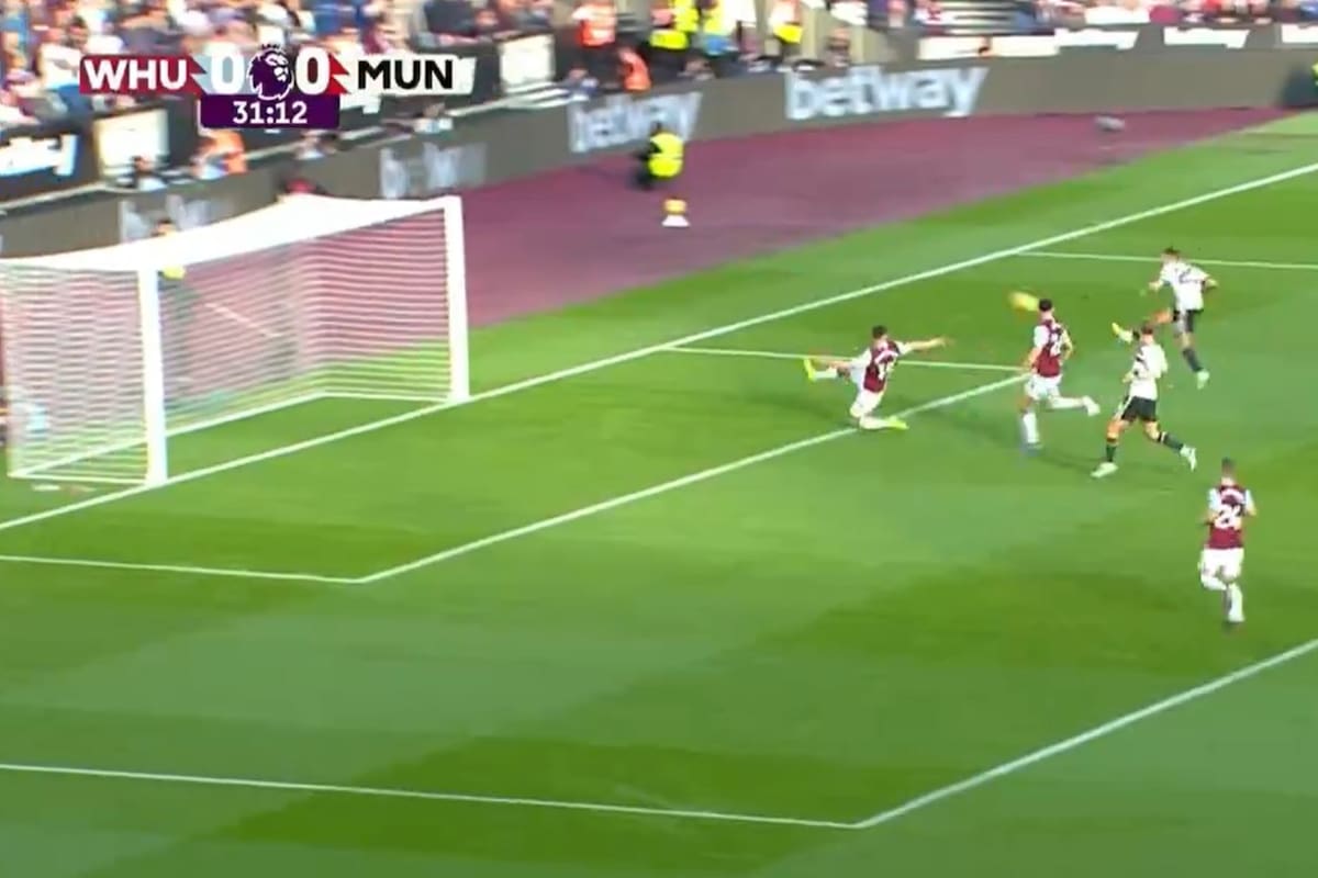 Diogo Dalot desperdició una oportunidad increíble con el partido 0-0, que finalmente Manchester United perdió 2-1 ante West Ham