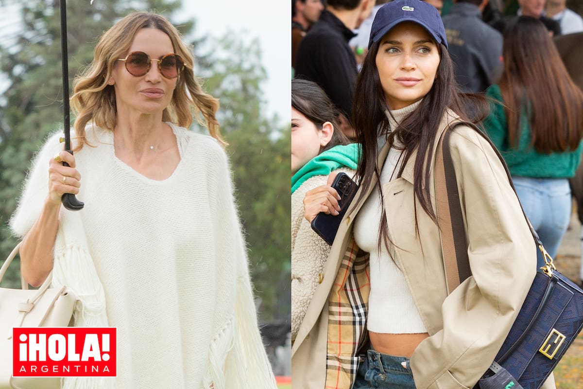 Diosas a prueba de lluvia. María Vázquez complementó su look con un paraguas mientras que Zaira Nara optó por un trench y cap.