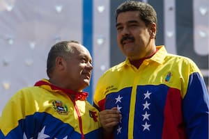 Diosdado Cabello, primer vicepresidente del PSUV, en un acto con Maduro