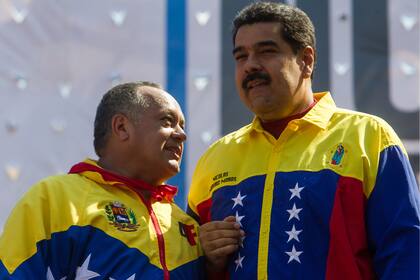 Diosdado Cabello, primer vicepresidente del PSUV, en un acto con Maduro