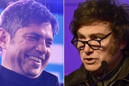 Díptico Axel Kicillof y Javier Milei