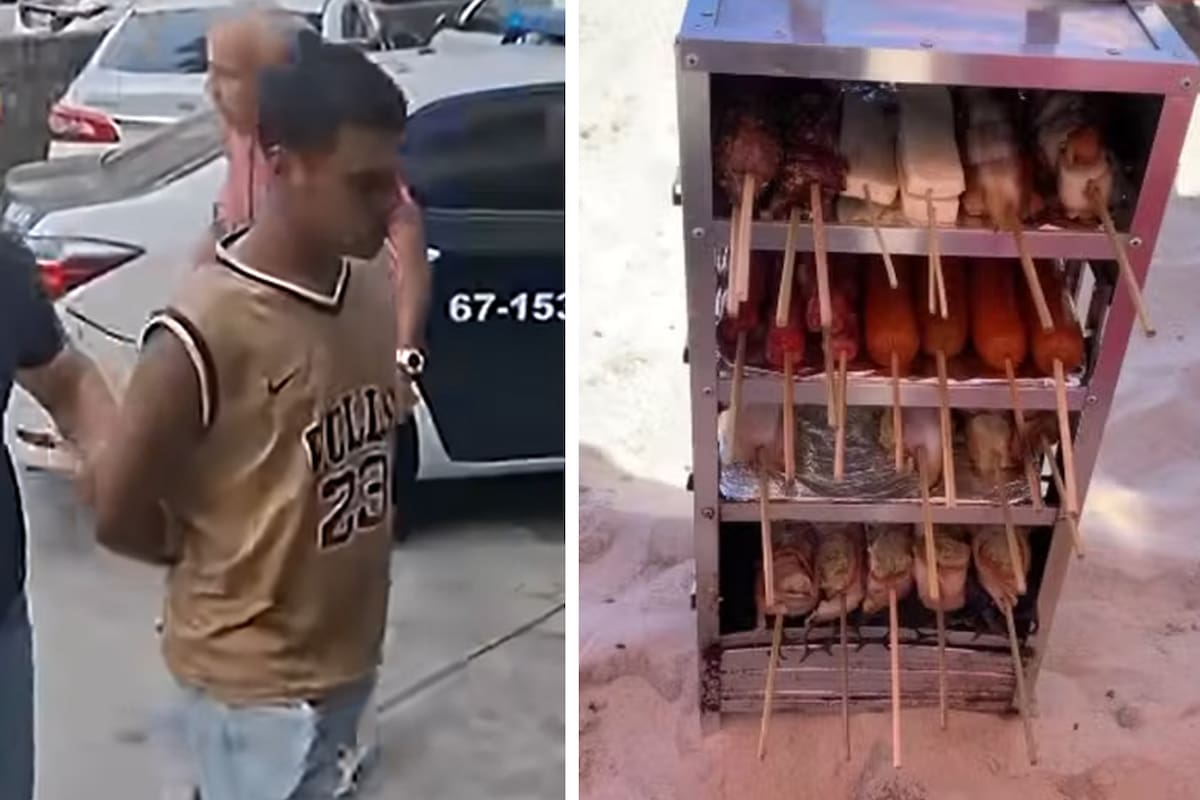 Díptico vendedor ambulante arrestado en Brasil