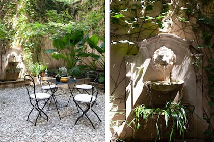 Diseñado por Peri Lanfranco y Flora Groppo, del estudio PyF Paisajismo, el exterior se pobló con alocasias y palmeras. En el medio, un juego de mesa y sillas Quilmes de hierro y cactus (Pasionarias del Bajo).