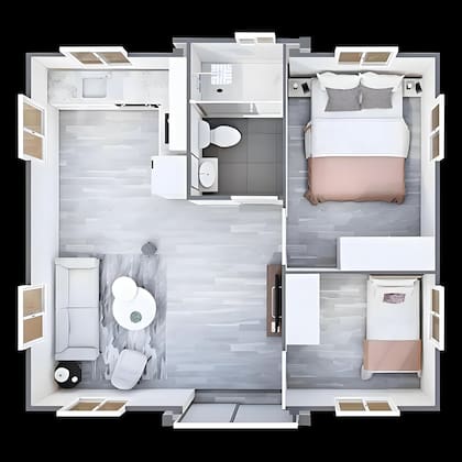 Diseño de la casa prefabricada loft que se vende por menos de US$23 mil (Amazon)