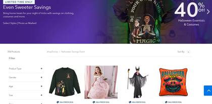 Disney tiene ofertas en su ropa de temporada por Halloween