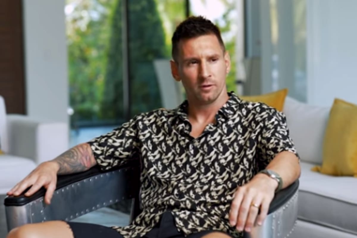 Distendido y relajado, Leo Messi recibió a Migue Granados en su casa y le contó al mundo cómo es un día en su vida desde que se instaló en Miami (Foto: Captura Olga)
