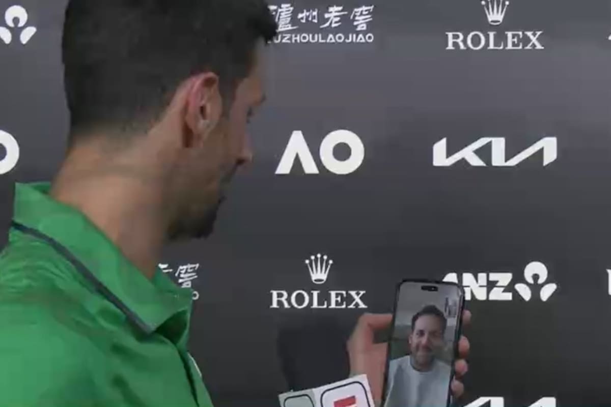 Djokovic en diálogo con Del Potro luego del triunfo ante Sinner