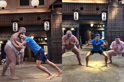Djokovic practicó sumo en Japón