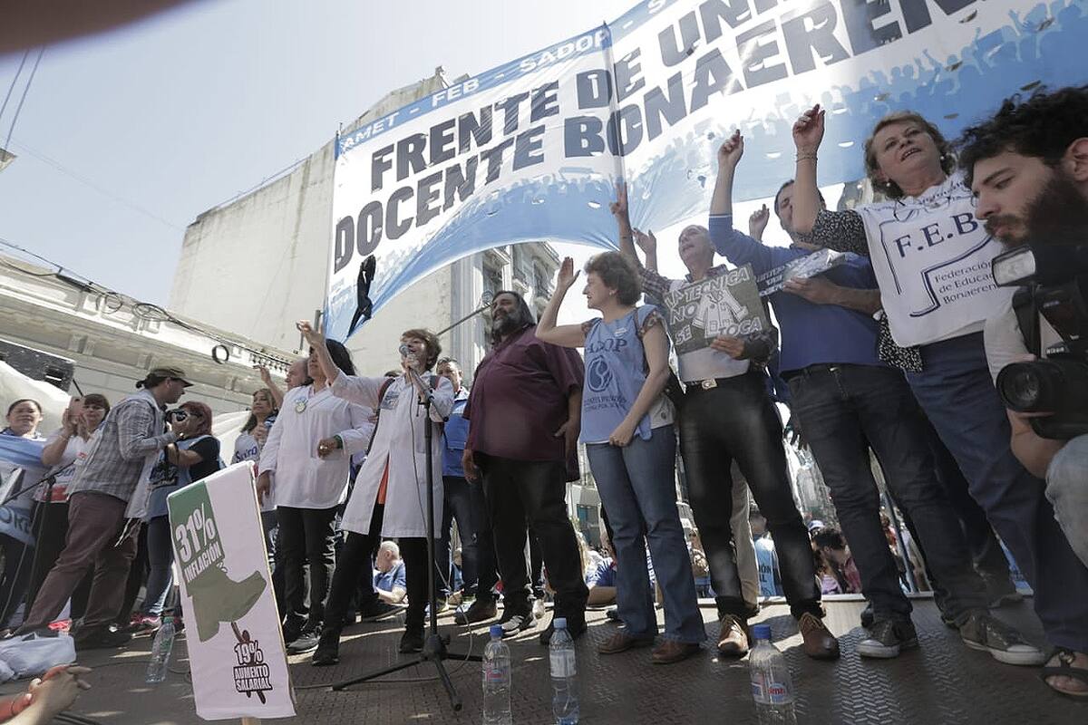Docentes: paro récord y movilización a la Casa de la provincia de Buenos Aires