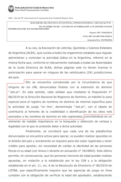 Documento judicial.