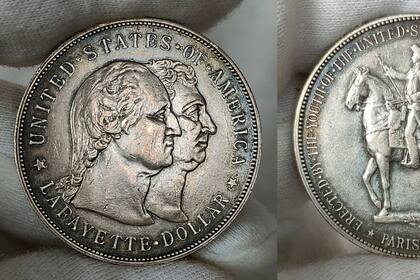 “Dólar Lafayette”, una moneda de plata emitida en el año 1900 por la Casa de la Moneda de Filadelfia/ Fuente imagen: Imperio Numismático