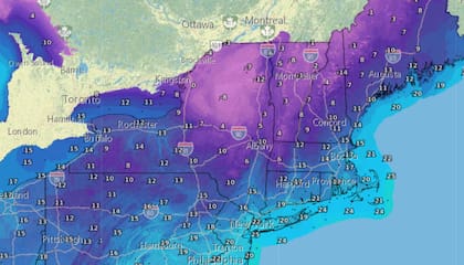 Domingo extremadamente frío: máximas de 0 °C en el interior y 2 °C en la ciudad, con vientos de 30-45 km/h que intensificarán la sensación térmica a -12 °C