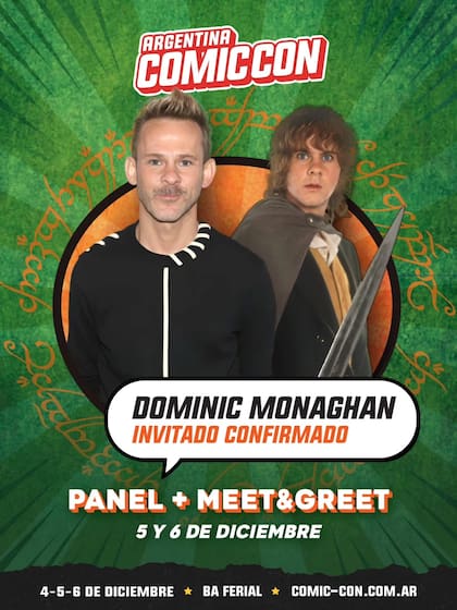 Dominic Monaghan llega a la Argentina Comic Con 2026