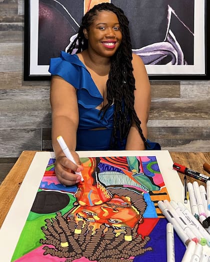 Dominique Brown no solo crea arte, también busca visibilizar historias de afroamericanos y su cultura a través de sus retratos