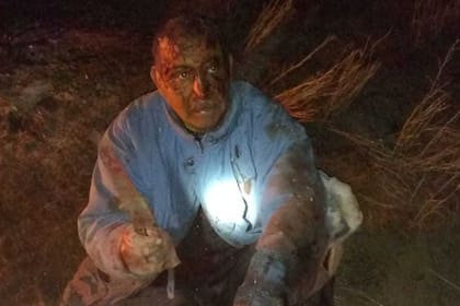 Don Vicente cuando lo encontró la policía la madrugada del lunes