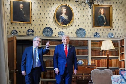 Donald Trump con el primer ministro británico Keir Starmer, durante su última visita a Inglaterra