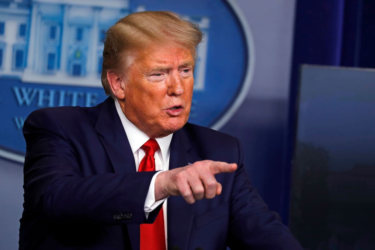 Donald Trump durante una conferencia, ayer 20 de abril