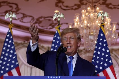 Donald Trump, durante el evento en la noche electoral en Mar-a-Lago