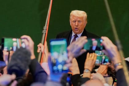 Donald Trump en el Foro Económico de Davos, en enero, una de las presentaciones donde hizo dinero el operador del teleprompter