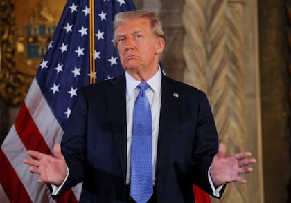 Donald Trump, en su conferencia de prensa del lunes en Mar-a-Lago