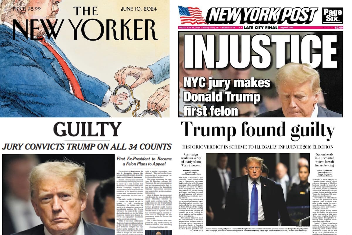 Donald Trump fue declarado culpable por el tribunal judicial