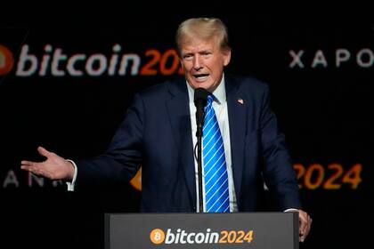 Donald Trump habla en la Conferencia Bitcoin, el 27 de julio de 2024, en Nashville, Tennessee