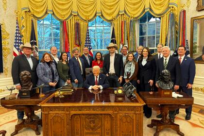 Donald Trump hoy con agricultores en la Casa Blanca