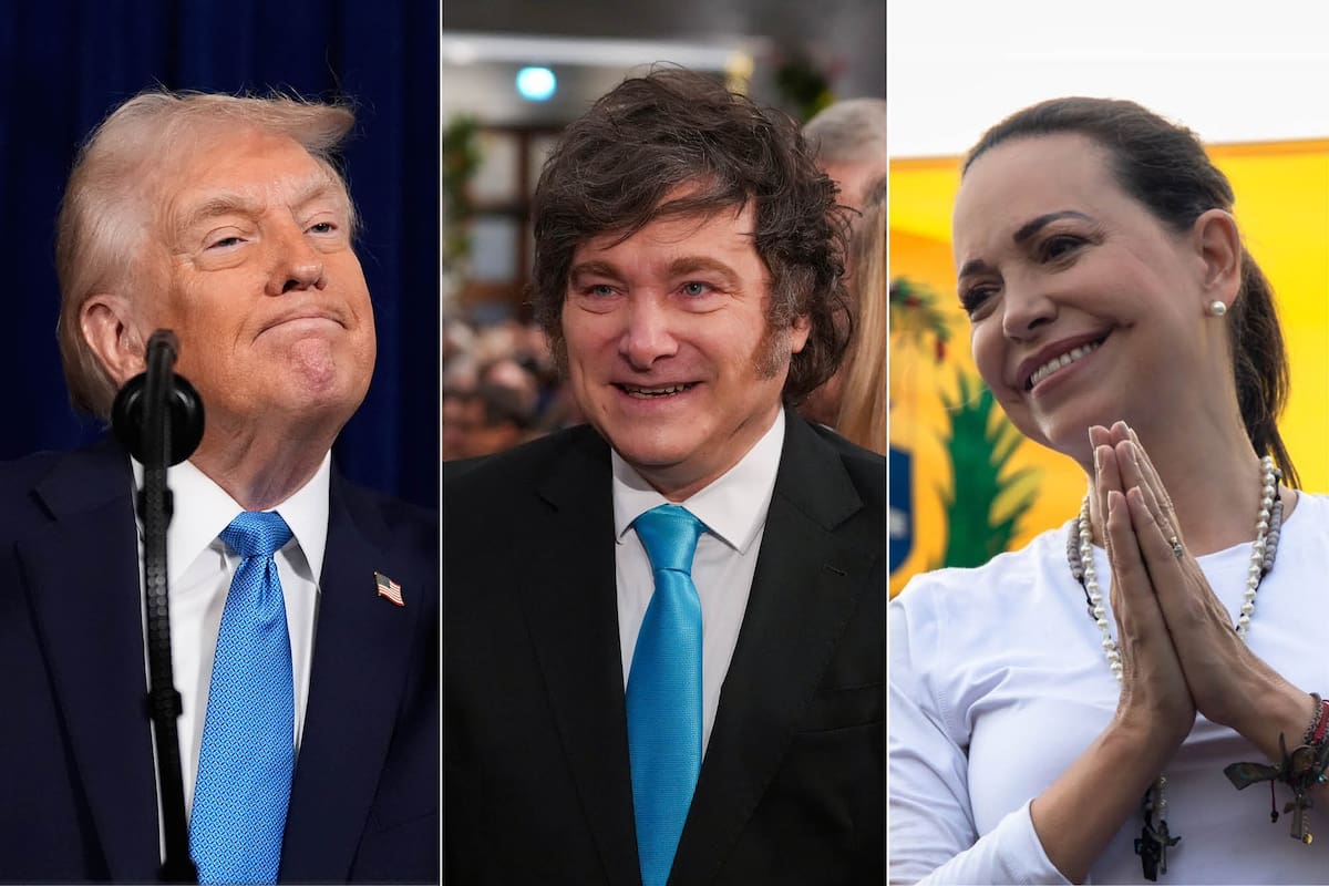 Donald Trump, Javier Milei y María Corina Machado