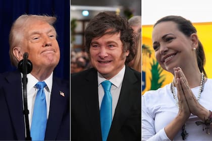 Donald Trump, Javier Milei y María Corina Machado
