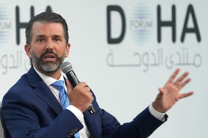 Donald Trump Jr., durante el Doha Forum en Qatar