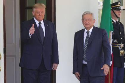 Donald Trump recibió a Andrés Manuel Lopez Obradoren la Casa Blanca el 8 de julio de 2020.
