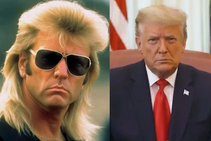 Donald Trump, reimaginado con peinado ochentoso