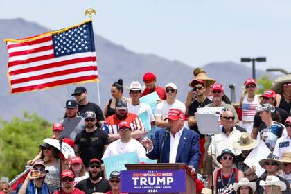 Donald Trump se mostró molesto durante su discurso de campaña en Las Vegas, Nevada