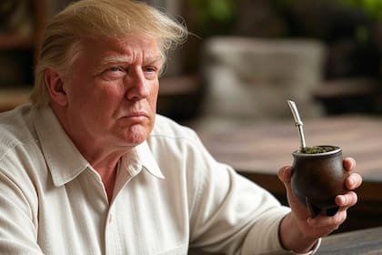 Donald Trump tomando mate, una de las imágenes fotorrealistas generadas por Grok, la IA de Elon Musk