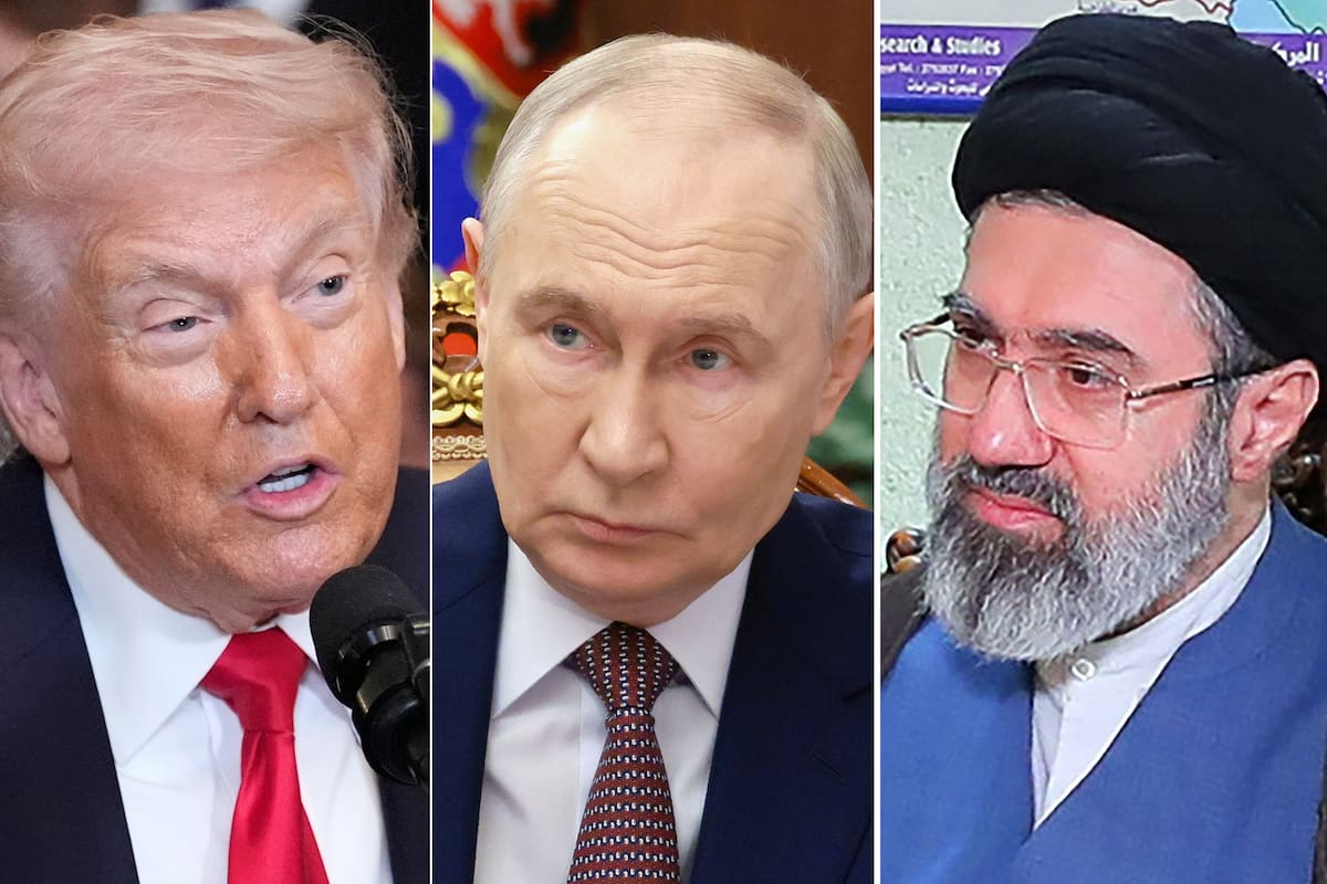 Donald Trump, Vladimir Putin y Mojtaba Khamenei