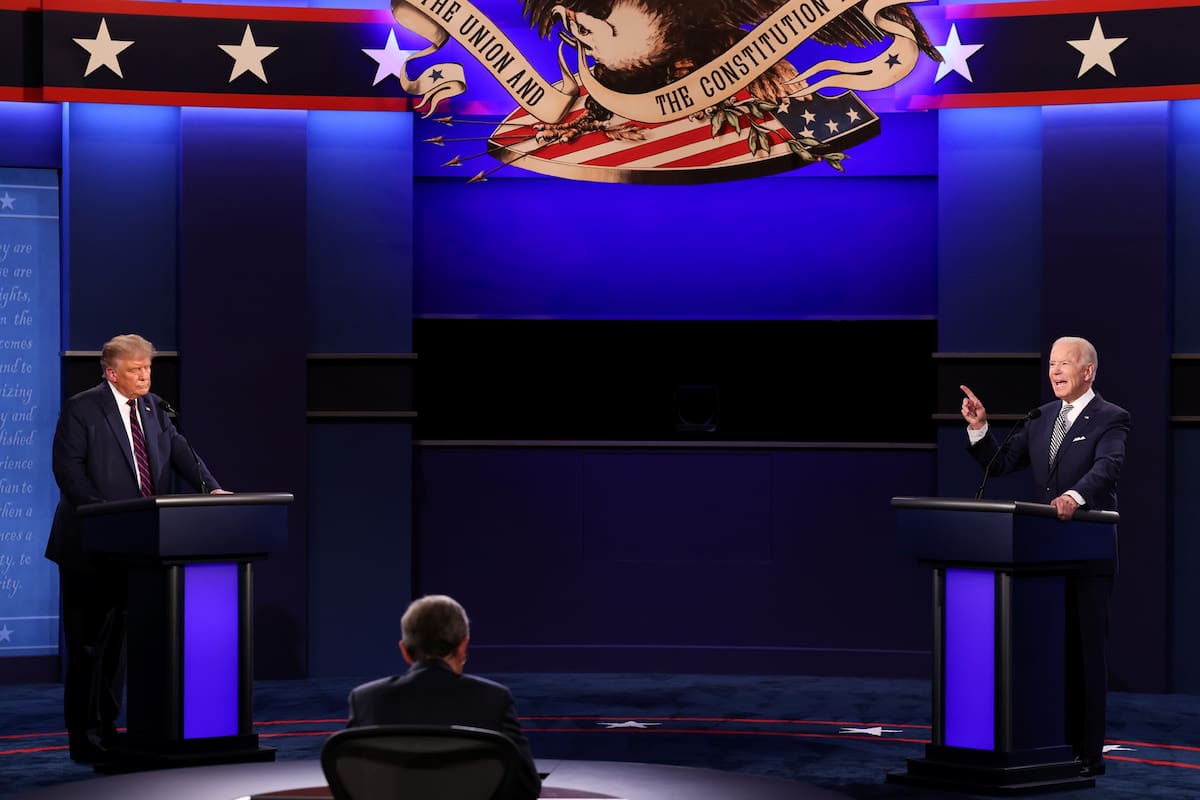 Donald Trump, y el candidato demócrata Joe Biden, participaron del primer debate presidencial en el Campus de la Universidad Case Western Reserve en Cleveland, Ohio