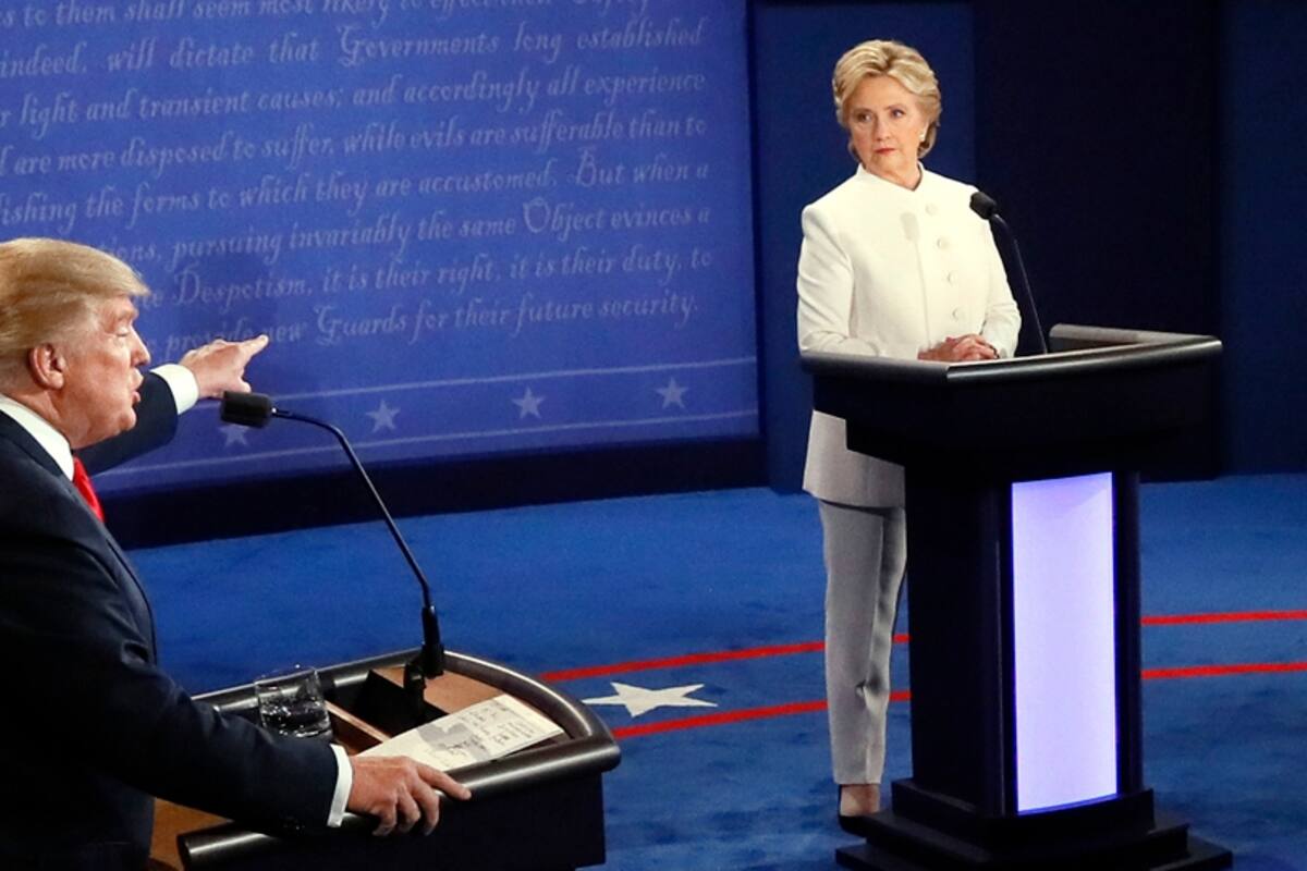 Donald Trump y Hillary Clinton en Las Vegas, durante el último debate antes de las Elecciones