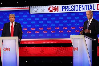 Donald Trump y Joe Biden, durante el debate