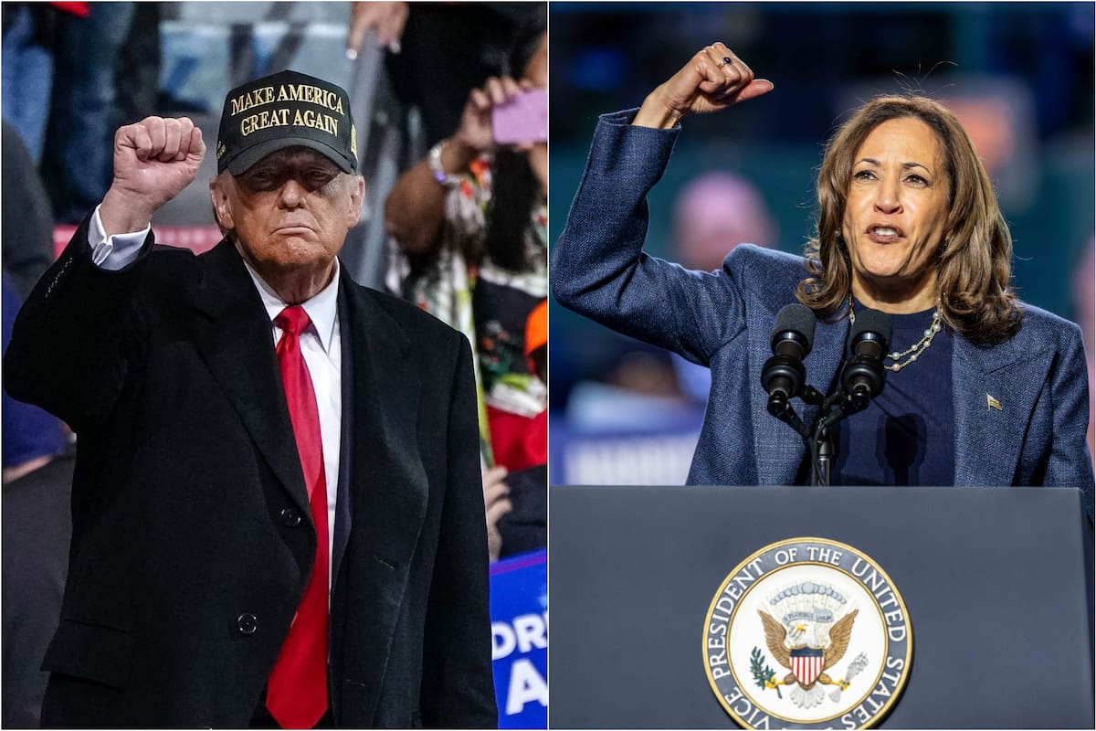Donald Trump y Kamala Harris, en sus últimos actos de campaña