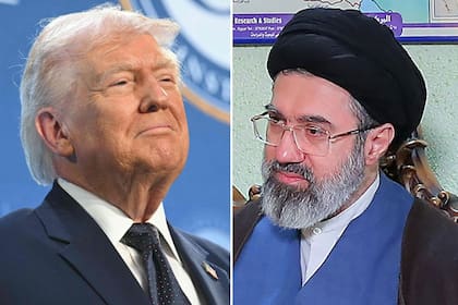 Donald Trump y Mojtaba Khamenei.