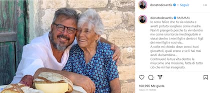 Donato de Santis le dedicó un emotivo mensaje a su madre